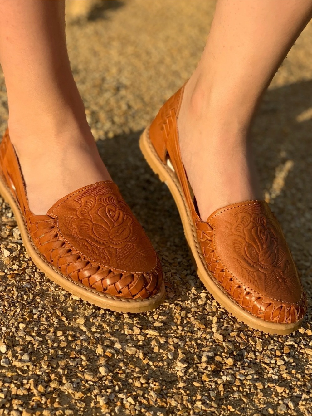 ARTESANIAS MECHICA Huarache Loafers Mexican Boho Slip-Ons Moccasins Shoes Flats - Picture 2 of 11